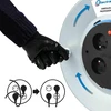 Electraline 208690 50m metalinis ilginimo laidas su 4 lizdais, kabelių valdymu, fiksuota plokšte ir ergonomiška rankena, pilkas