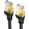 Elfcam® - 3m Cat 8 ethernet kabelis, apvalus lan wan tinklo kabelis, cat8 sftp 28awg, 2000mhz 40gbps su rj45 jungtimis, juodas (3m)