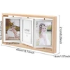 Plakatas Elitecran Rustic Wood trifold nuotraukų rėmelis, 10.2 x 15.2 cm, plaukiojantis medinis nuotraukų rėmelis, dvipusis ekranas, besisukantis nuotraukų rėmelis, daugialypis koliažas, modernūs paveikslai nuotraukų rėmeliui, nuotraukų koliažas