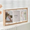 Plakatas Elitecran Rustic Wood trifold nuotraukų rėmelis, 10.2 x 15.2 cm, plaukiojantis medinis nuotraukų rėmelis, dvipusis ekranas, besisukantis nuotraukų rėmelis, daugialypis koliažas, modernūs paveikslai nuotraukų rėmeliui, nuotraukų koliažas