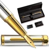 Ellington pens prabangus plunksnakotis su švelniu galiuku - rinkinyje yra daugkartinio naudojimo rašalo konverteris, 3 rašalo kasetės [juoda ir mėlyna], dovanų dėžutė - elegantiška kaligrafija