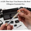 Ellington pens prabangus plunksnakotis su švelniu galiuku - rinkinyje yra daugkartinio naudojimo rašalo konverteris, 3 rašalo kasetės [juoda ir mėlyna], dovanų dėžutė - elegantiška kaligrafija