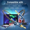 Emk stačiakampis 3.5 mm aux kabelis, jack 3.5 mm trs stereo audio kabelis, jack į 90 laipsnių aux kabelis, kampinis kištukas aux linija išmaniesiems telefonams, automobiliui, echo garsiakalbiui, soundbar, ausinėms (2 m, stačiu kampu)