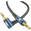 Emk stačiakampis 3.5 mm Aux kabelis, Jack 3.5 mm Trs stereo audio kabelis, Jack į 90 laipsnių Aux kabelis, kampinis kištukas Aux linija išmaniesiems telefonams, automobiliui, Echo garsiakalbiui, Soundbar, ausinėms (0.5 m, Right Angle)