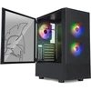 Empire gaming gamer sapphire pc case - argb medium tower atx/micro-atx/itx - tempered glass side door - 3 fans 3 pins 5v led rgb addressable 120mm - mb sync - juodas