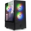 Empire gaming gamer sapphire pc case - argb medium tower atx/micro-atx/itx - tempered glass side door - 3 fans 3 pins 5v led rgb addressable 120mm - mb sync - juodas