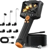 Endoskopinė kamera su apšvietimu, blayram 8 mm ip67 vandeniui atsparus endoskopas, 4.3 colių ips ekrano inspekcinė kamera, 1080p hd vamzdinė kamera su reguliuojamais šviesos diodais, 16.5ft/5m pusiau standus kabelis