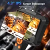 Endoskopinė kamera su apšvietimu, blayram 8 mm ip67 vandeniui atsparus endoskopas, 4.3 colių ips ekrano inspekcinė kamera, 1080p hd vamzdinė kamera su reguliuojamais šviesos diodais, 16.5ft/5m pusiau standus kabelis