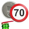 Enter-tom alaus ir butelių atidarytuvas Traffic Birthday 70 gimtadienis kelio ženklas