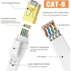 Ercielook Cat8 tinklo kabelis 40m, 40gbps, plokščias, lauko/vidaus