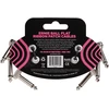 Ernie Ball 7,6 cm plokščių juostelių patch kabelių rinkinys (3 vnt.), juodas