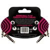 Ernie Ball 7,6 cm plokščių juostelių patch kabelių rinkinys (3 vnt.), juodas