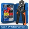 Espectronix Hsc8 10-6a repliavimo įrankių rinkinys, anglinio plieno rankenų rinkinys su gnybtais, 1200 vienetų, šešiakampis repliavimas, šaltai presuotos kabelių jungtys