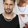Esrael sidabrinė grandinėlė vyrams, 5 mm, sidabrinė vyriška grandinėlė, kubietiško stiliaus grandinėlė, nerūdijančio plieno grandinėlė vyrams, sidabrinės vyriškos grandinėlės, grandinėlė su borteliu, papuošalų dovanos vyrams, 61 cm, nerūdijantis plienas,