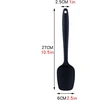 Eupneicu silikoninė mentelė [27 cm], vientisas dizainas, karščiui atspari didelė silikoninė mentelė kepimui ar gaminimui [juoda]