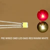 Evemodel dt0605rwm-20n-eu dviejų spalvų smd led raudona / šiltai balta 0605 + mikro pynė 20 cm, 20 vnt.