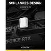 Ezdiy-fab Shield Pcie 5.1 Gpu maitinimo adapteris 12vhpwr/12v2x6 16 kontaktų stačiu kampu skirtas 12+4 kontaktų Rtx 3090ti 4070ti 4080 4090 Gpu, 90 laipsnių kampu Std tipas, baltas, 1 vnt.