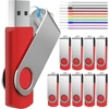 Febniscte 10 usb atmintinių rinkinys, 256 mb atmintinė, sulankstomas atmintukas, maža talpa, 256 mb atmintinė, graži raudona usb atmintinė su spalvingu 10 riešo virvelių pendrive rinkiniu