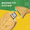 Febniscte 32gb medinis lapelis usb 2.0 atmintinė su graikinių riešutų dėžute
