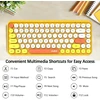 Felicon 308i belaidė retro klaviatūra, bluetooth tyli miela kompiuterio klaviatūra su apvaliais punk stiliaus klavišais, matine tekstūra, kompaktiška 84 klavišų, Qwerty, rašomosios mašinėlės dizainas, geltona, skirta Pc, nešiojamam kompiuteriui, Mac