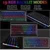 Felicon Ak33 usb laidinė mechaninė žaidimų klaviatūra, 80% mėlynas switch klaviatūra su 19 rgb chroma led apšvietimu, 82 klavišų anti-ghosting metalinis skydelis, skirta pc, mac ir nešiojamam kompiuteriui, juoda