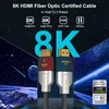 Fibbr 8k Hdmi šviesolaidinis kabelis 30 m, 48 Gbps itin didelės spartos sieninis Cl3 klasės Hdmi 2.1 kabelis