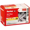 Fisher Fischer Expansion dowels sx plus 6 x 30, dėžutė su 100 nailoninių kaiščių, kaiščiai optimaliam tvirtinimui betone, pilnoje plytoje, akyto betono, perforuotose plytose ir daugelyje kitų.
