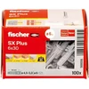 Fisher Fischer Expansion dowels sx plus 6 x 30, dėžutė su 100 nailoninių kaiščių, kaiščiai optimaliam tvirtinimui betone, pilnoje plytoje, akyto betono, perforuotose plytose ir daugelyje kitų.