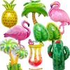 Flamingo gimtadienio dekoracija, Doyomtoy folinis balionas, flamingų balionai, flamingų vakarėlio dekoracija, ananasų balionai, Havajų vakarėlis, paplūdimio vakarėlio reikmenys, 9 vnt.