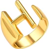 Focalook madingas žiedas, moteriškas ir vyriškas žiedas su inicialais, padengtas 18k auksu, atviras žiedas, personalizuotas žiedas, porų žiedas, madingi papuošalai, dovana gimtadieniui