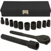 Forcekraft smūginių įrankių rinkinys 12 dalių 1/2" 6-kampiai 10-24 mm