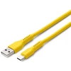 Forever Colorum Usb į Usb C kabelis 60 W geltonas - 1.8 m įkrovimo kabelis Usb C Usb A įkrovimui ir duomenų sinchronizavimui 2.0 480 Mbps - greito įkrovimo kabelis Usb C į Usb A išmaniesiems telefonams, planšetiniams kompiuteriams