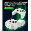 Fosmon XBOX One/one S/one X/elite valdiklio įkrovimo stotelės stovas, įkrovimo rinkinys [2x 1000mah baterija] [greitas dvigubas įkroviklis] led prijungimo stotelės įkroviklis, konsolės laikiklis [baterijų maitinimo blokai] - balta