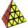 Funnygoo Shengshou 4x4 Pyraminx piramidės trikampio magiškas kubas greičio dėlionės kubas juodas su kubo stovu