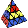 Funnygoo Shengshou 4x4 Pyraminx piramidės trikampio magiškas kubas greičio dėlionės kubas juodas su kubo stovu