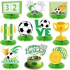 Futbolo dekoracijos gimtadienio korio formos stalo puošmenos – 10 vnt. futbolo vakarėlio dekoracijų stalo dekoracijos ir torto dekoracijos, sporto vakarėlio reikmenys stalo papuošimai vaikų gimtadienio temai