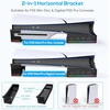 Fyoung horizontalus stovas, skirtas ps5 pro/ps5 slim su 14 rgb šviesų, neslystantis pagrindo stovas su 4 usb prievadais, skirtas playstation 5/ playstation 5 pro (juodas)