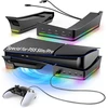 Fyoung horizontalus stovas, skirtas ps5 pro/ps5 slim su 14 rgb šviesų, neslystantis pagrindo stovas su 4 usb prievadais, skirtas playstation 5/ playstation 5 pro (juodas)