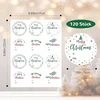G2plus 120 vnt. "merry Christmas" kalėdinių lipdukų pakuotė, holly kalėdiniai lipdukai dovanoms, 5 cm apvalūs lipdukai dovanoms Kalėdoms, kalėdiniai lipdukai dovanų dekoravimui