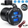 Galingas automobilinis įkroviklis Pd3.0 Type-c Qc3.0 Usb A 12 V/24 V su laidu