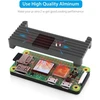 Geeekpi Raspberry Pi Zero 2 W dėklo rinkinys su Raspberry Pi Zero 2 W aliuminio pasyvaus aušinimo dėklu, Qc3.0 greito įkrovimo maitinimo šaltiniu, radiatoriumi, 20 kontaktų Gpio jungtimi, 4 prievadų Usb šakotuvas, įjungimo/išjungimo jungiklio kabelis, 124731