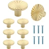 Gelewuld 6 apvalių spintelių rankenėlių rinkinys, baldų rankenėlės spintelėms, spintelių rankenos, aukso spalvos, skirtos drabužių spintai, spintelei, su varžtu