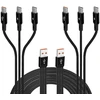 Gelrhonr 2 vnt. daugiafunkcis įkrovimo kabelis, 3 viename Type C įkrovimo kabelis, Usb A Male į 3 Type-c Male nailono pintas kabelis su 3 x 1.2 m kabeliu, duomenų perdavimas, skirtas Phone/15/15 Pro/15plus, S24 S23 (1.2m)