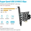 Generic Pcie Usb 3.0 plėtimosi kortelė: 6 prievadai (2x A, 2x C, 1x E, 1x 19pin)