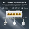 Gigabitinis poe perėjimo jungiklis, 1 poe įvestis 4 poe išvesties plėtiklis, ieee802.3af/at/bt poe maitinamas 90w, 10/100/1000mbps ethernet, din bėgelis ir montuojamas ant sienos, plug and play