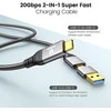 Gigimundo 20 gbps usb c kabelis (0,5 m) thunderbolt 3, palaiko 4k 60hz video pd 100w, usb 3.2 gen2x2 greito įkrovimo kabelis (2-in-1 usb a/c), puikiai tinka mac studio, grafikos planšetei, dronui, ekranui