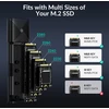 Gigimundo m.2 nvme sata korpuso adapteris aliumininis, įrankių nereikalaujantis 10 gbps ssd korpusas usb 3.2 gen 2, skirtas 2230/2242/2260/2280 nvme/ngff ssd iš m-key/m+b key su 10g usb c į c/a kabeliu, pilkas