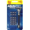 Gillette Sensor3 Skustuvas vyrams + 6 keičiamosios galvutės - juodas