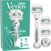 Gillette Venus Pro Comfortglide Sensitive moteriškas skustuvas su alavijų prisilietimu, 3 keičiamosios galvutės, patvari metalinė rankena ir laikiklis duše