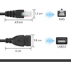 Gintooyun 2 vnt. Usb į Rj45 kabelis Usb į Rj45 ethernet kabelis Usb mama į Rj45 8p4c ethernet tėtis prailginimo kabelis maršrutizatoriui, Adsl modemui, kamerai ir kt. (30 cm)